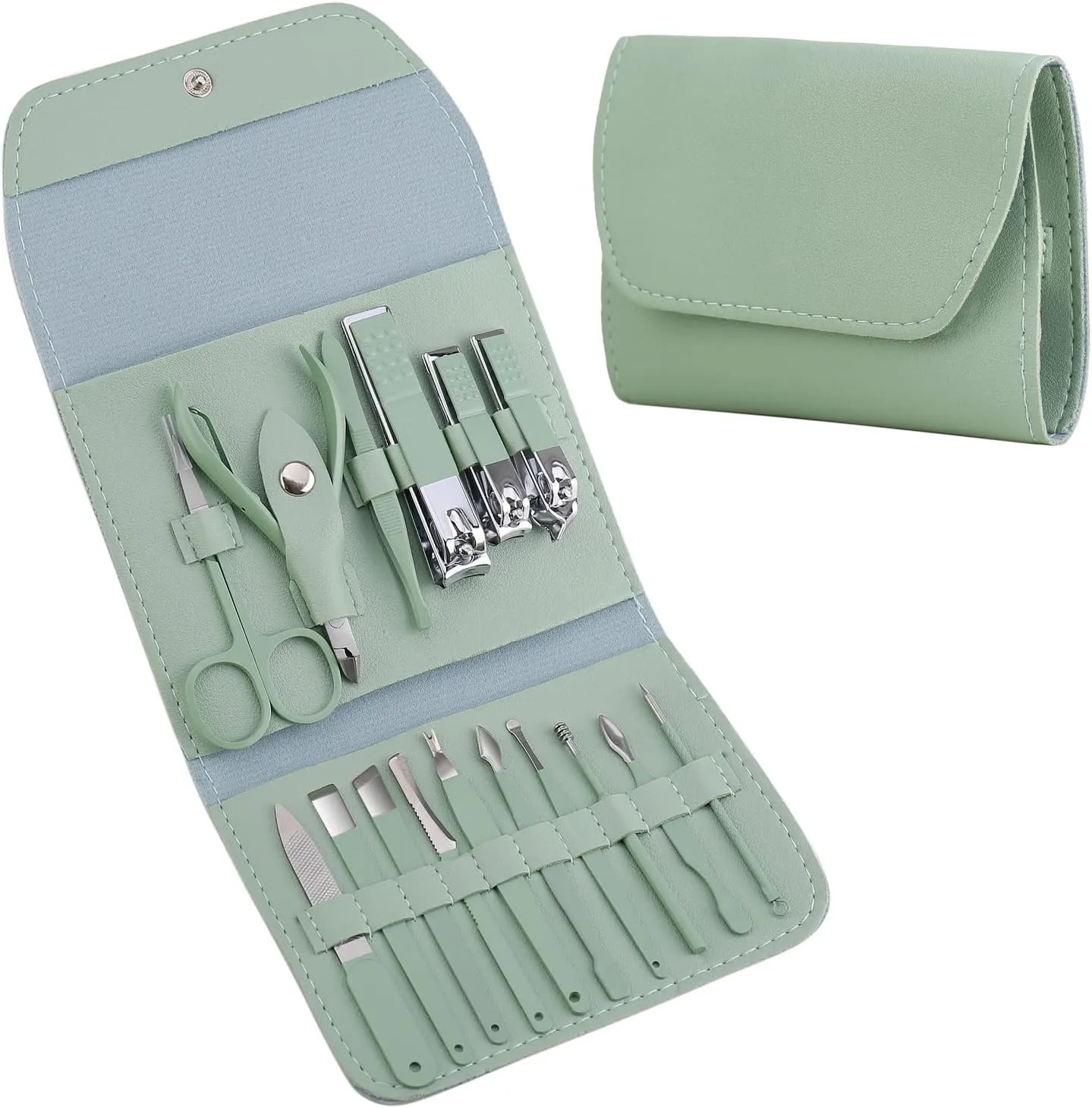 17-Piece Multifunctional Lightweight Nail Care Kit Ec-27 Green