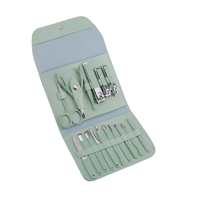 17-Piece Multifunctional Lightweight Nail Care Kit Ec-27 Green