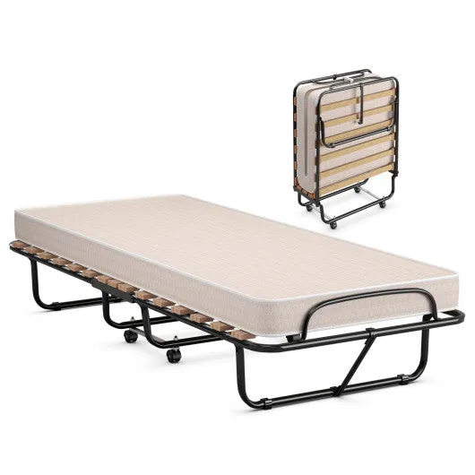 75 x 31.5 Inch Folding Guest Bed with Memory Foam Mattress for Adult