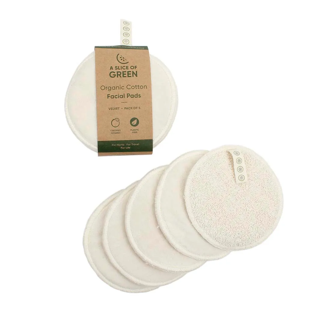 A Slice of Green Organic Cotton Facial Pads - x5 Pack