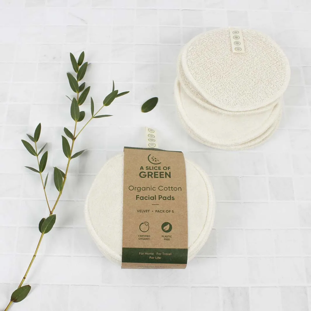 A Slice of Green Organic Cotton Facial Pads - x5 Pack