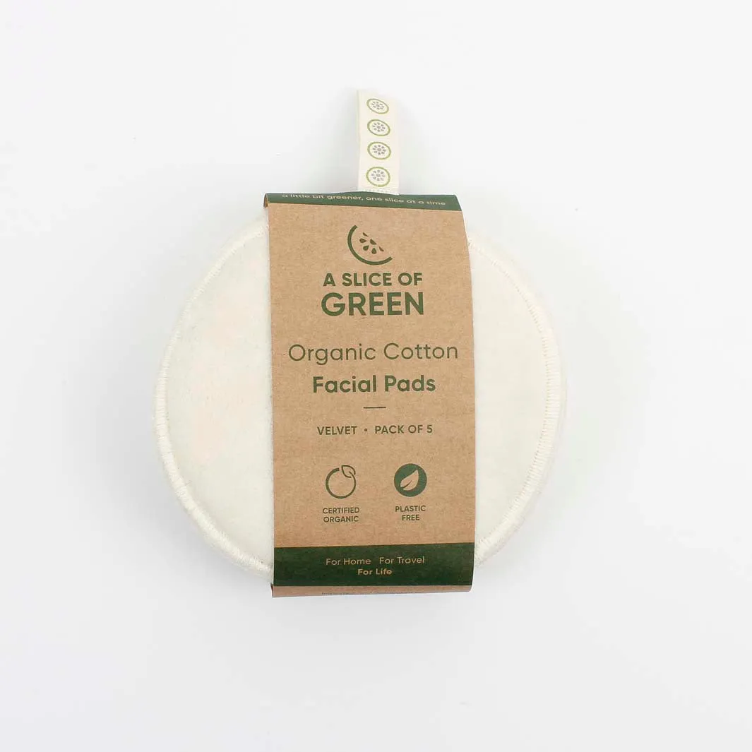 A Slice of Green Organic Cotton Facial Pads - x5 Pack