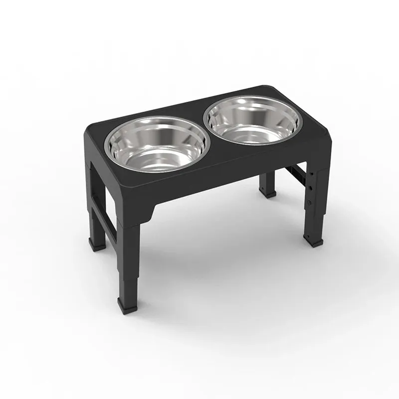 Adjustable Elevated Dog Feeder with Double Stainless Steel Bowls