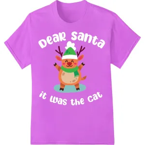 Adorable Christmas Reindeer Heat Transfer Design