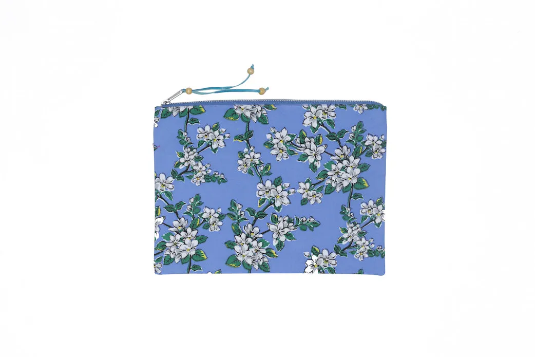 Beach Clutch - Periwinkle Almond Blossom