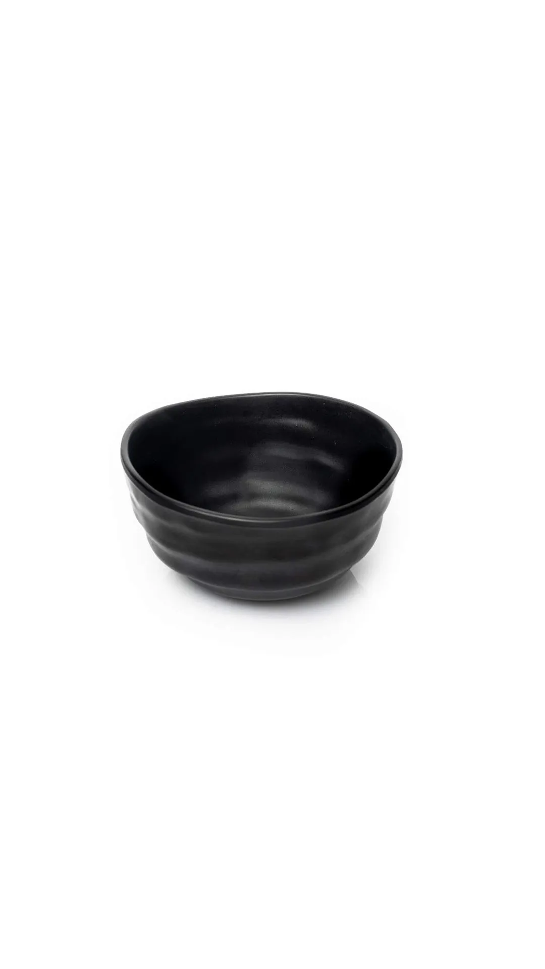 Black Dynamic Melamine Bowls, 250ml Capacity, for small desserts.