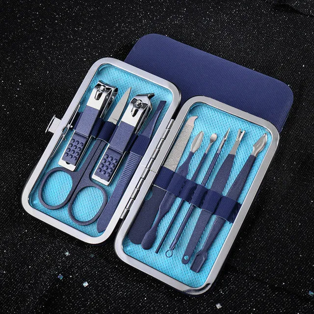 Blue Scissors Nail Clippers Set Nail Cutting Pliers Pedicure Knife Dead Skin Pliers Nail Groove Inflammation Nail Manicure Tool