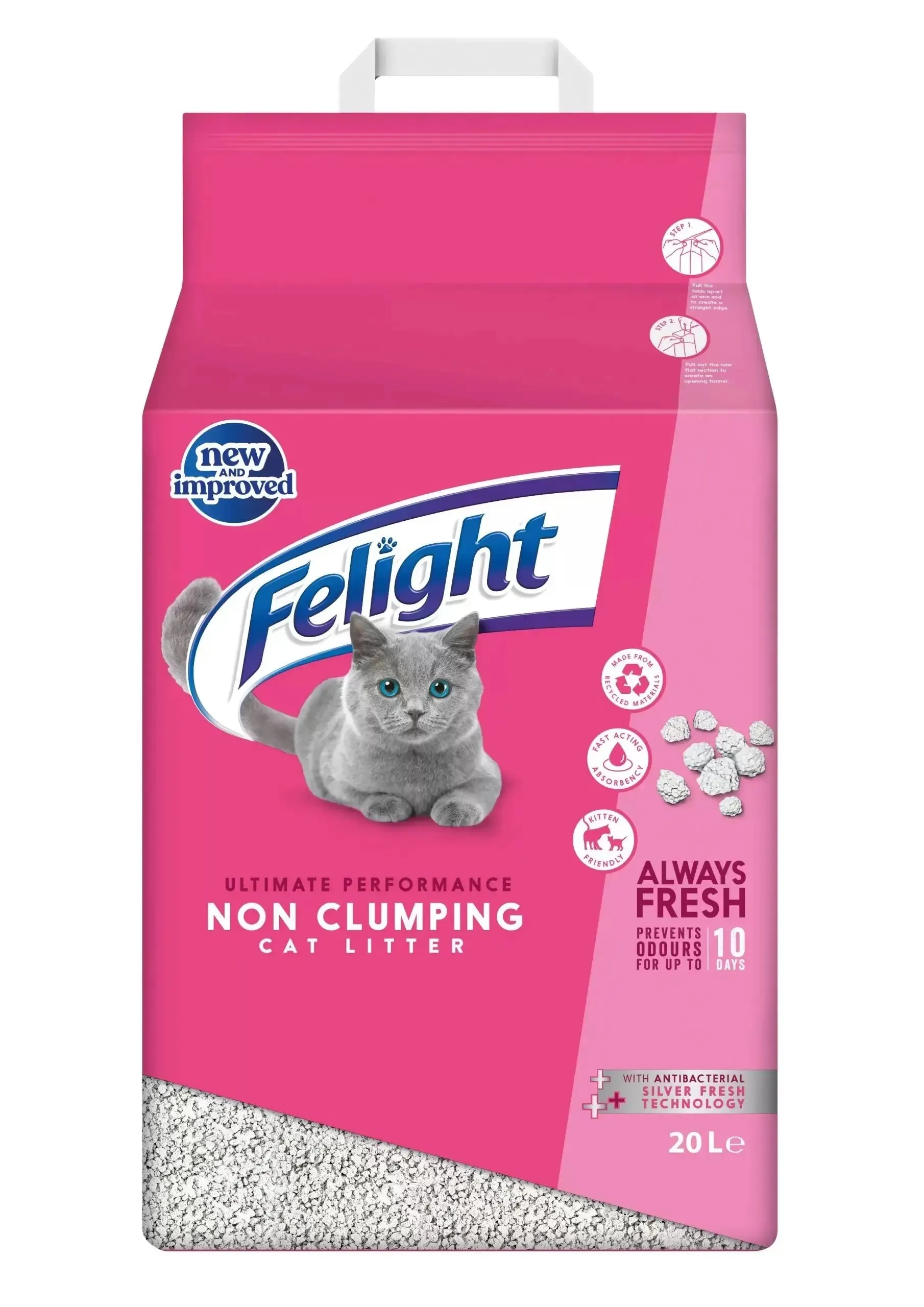 BM Felight Anti Bac Non Clump Cat Litter - Various Sizes