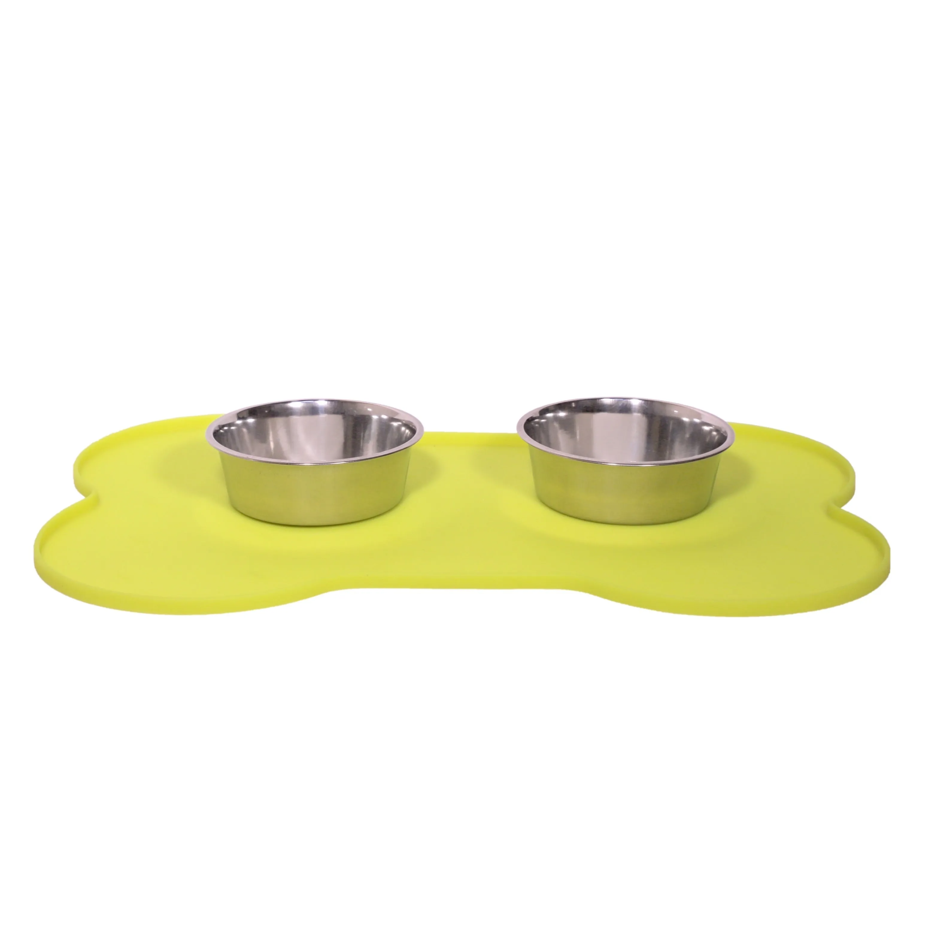 Bone Shape Silicon Rubber Mat- Lime Green