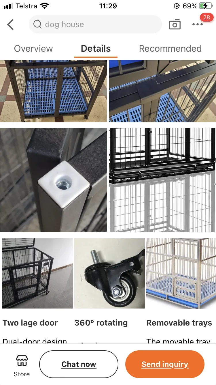 Carbon Steel Square tube   Wire Crate on wheels