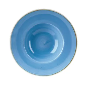 Churchill Stonecast Round Wide Rim Bowls Cornflower Blue 239mm - DF783