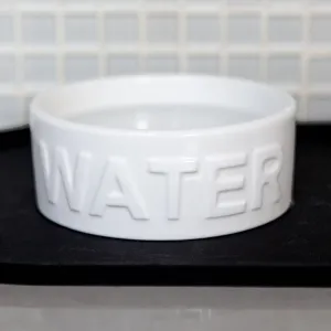 Classic Water Ceramic Pet Bowl in White