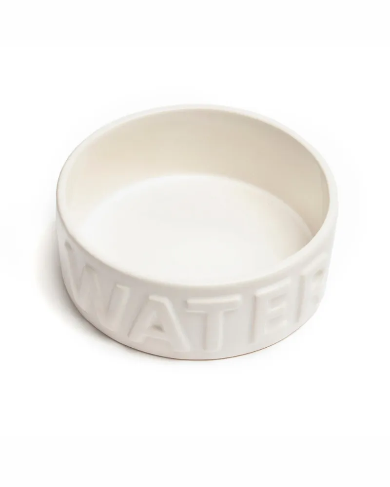 Classic Water Ceramic Pet Bowl in White