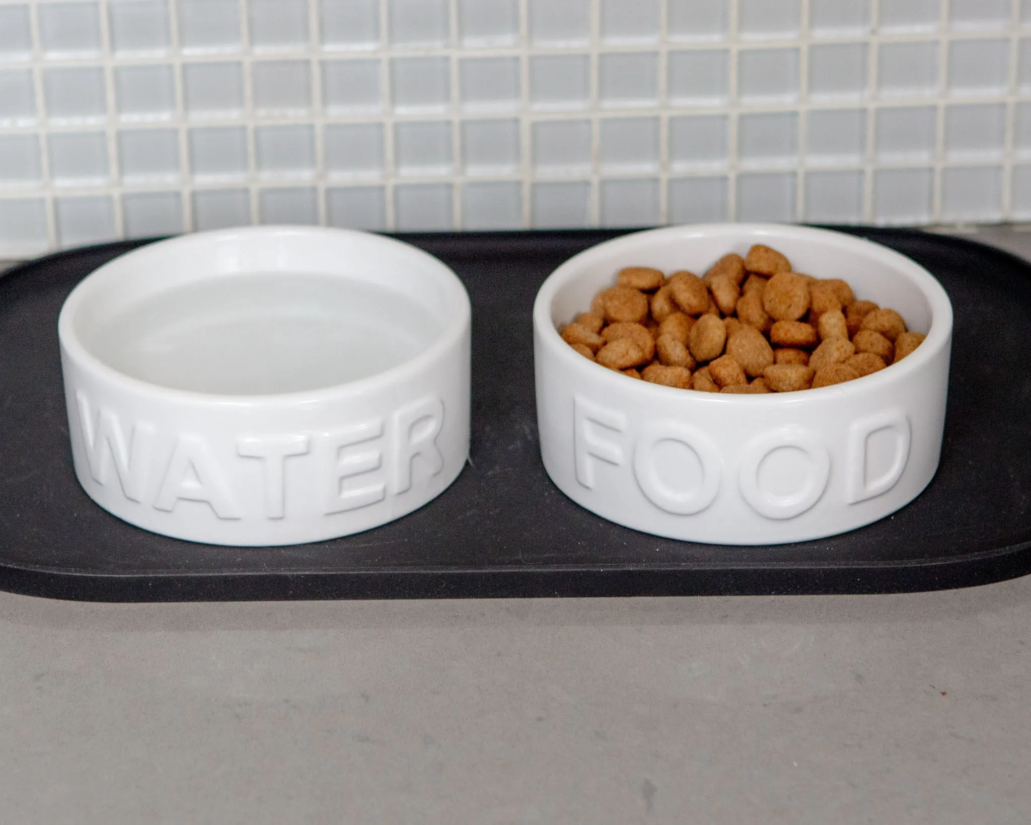 Classic Water Ceramic Pet Bowl in White