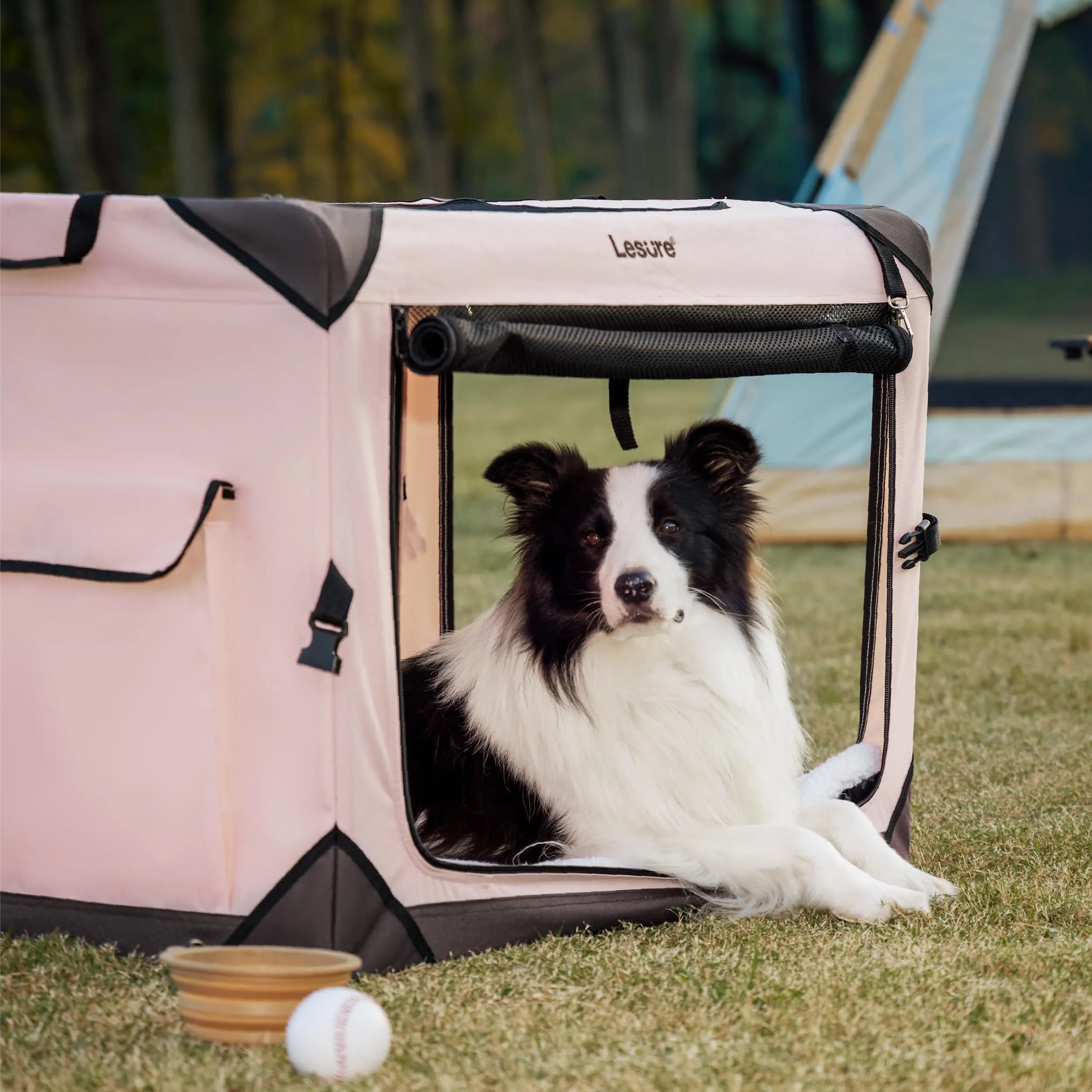 Collapsible Dog Crate - Portable Dog Travel Crate Kennel for Extra Large Dog