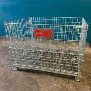 Collapsible Wire Mesh Pallet Cage, 700KG Capacity, Galvanised 1200w x 1000d x 900h