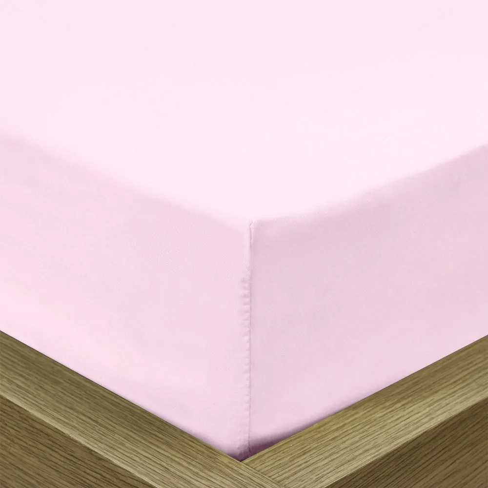 Cotton Home 1pc Fitted Sheet Super Soft Pink