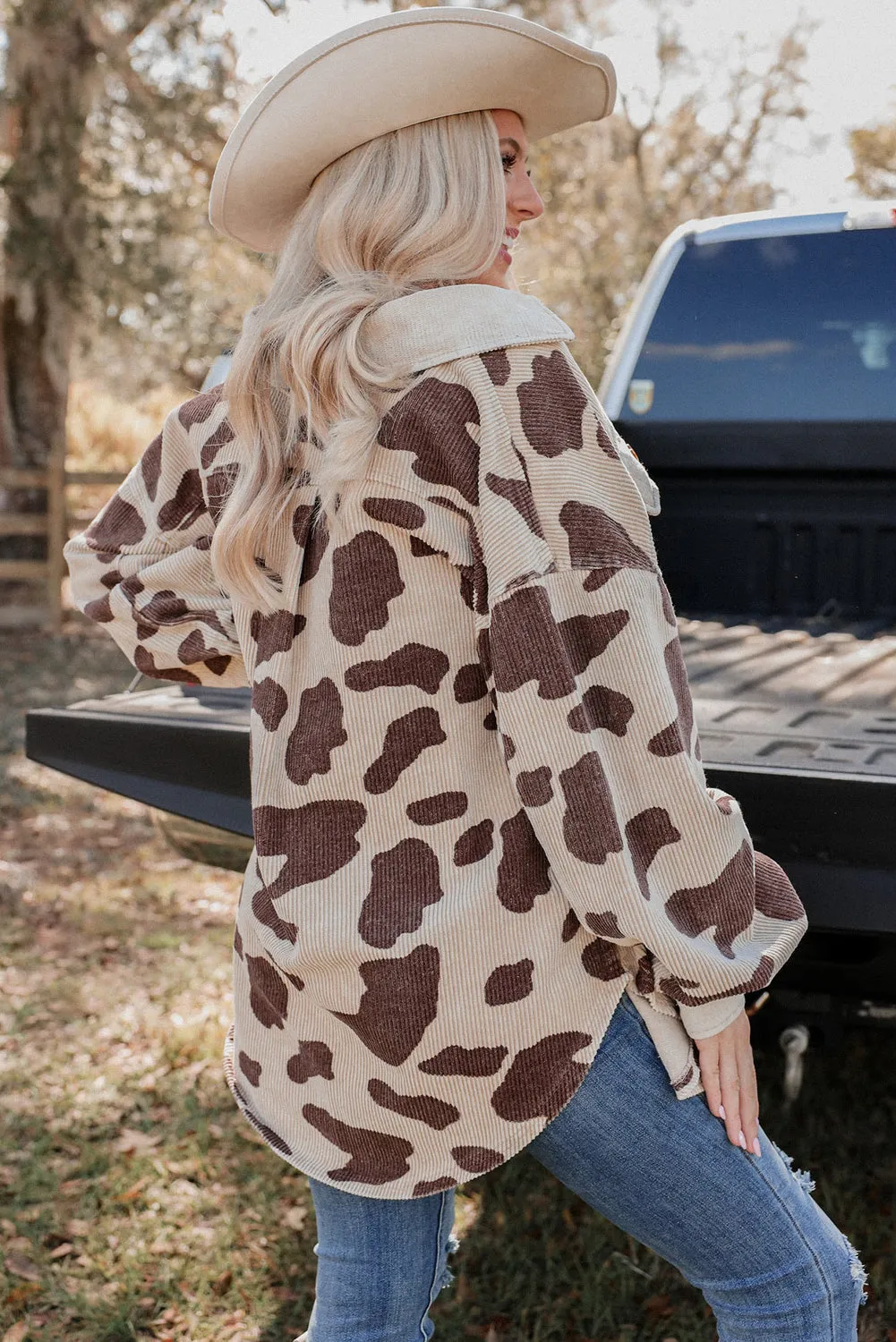 Cow Print light weight oversized jacket