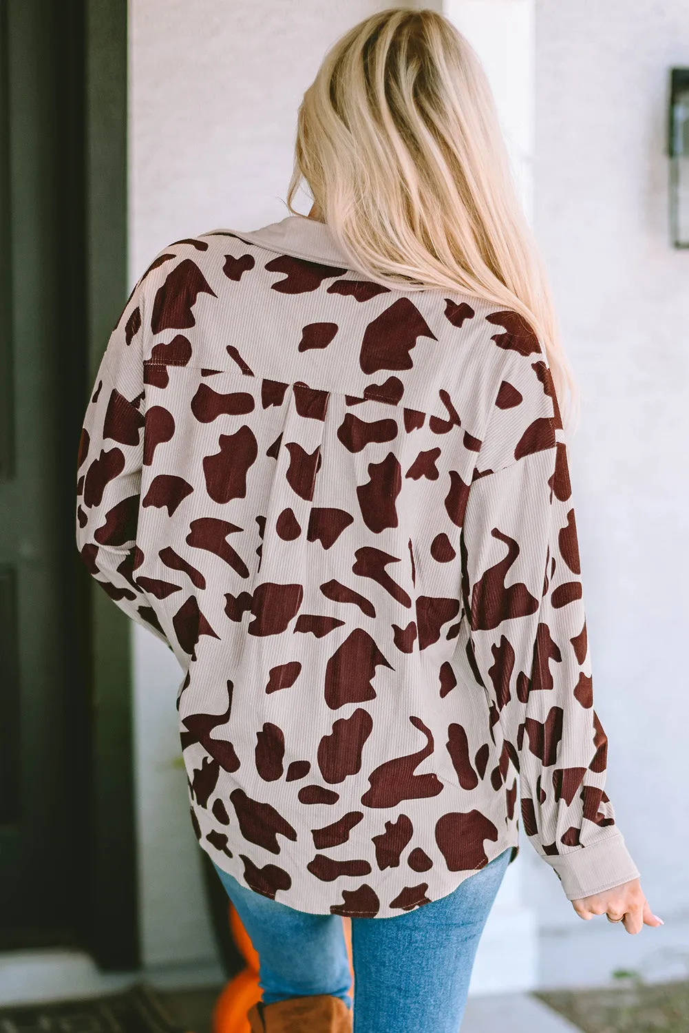 Cow Print light weight oversized jacket