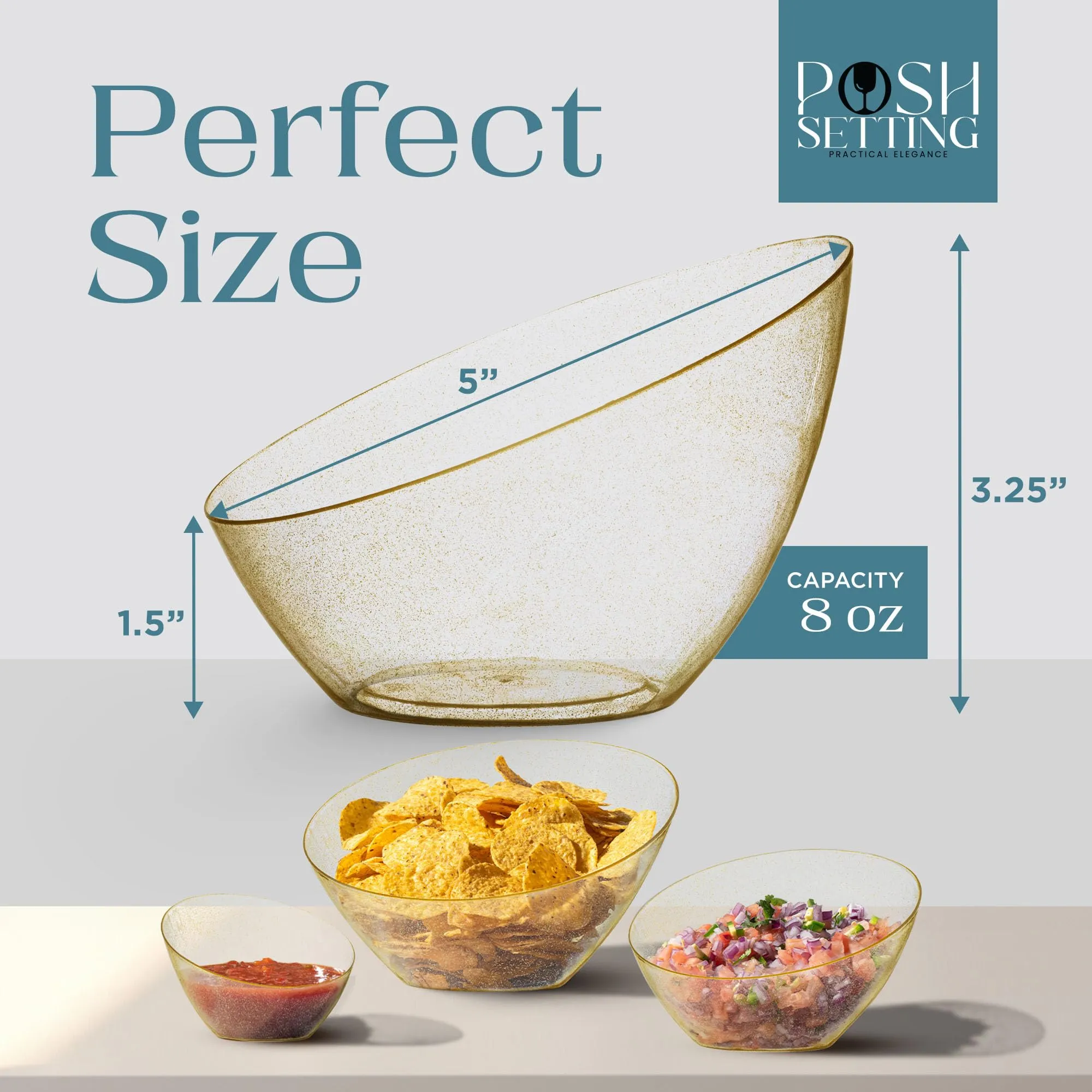 Elegant Angled Plastic Serving Bowls