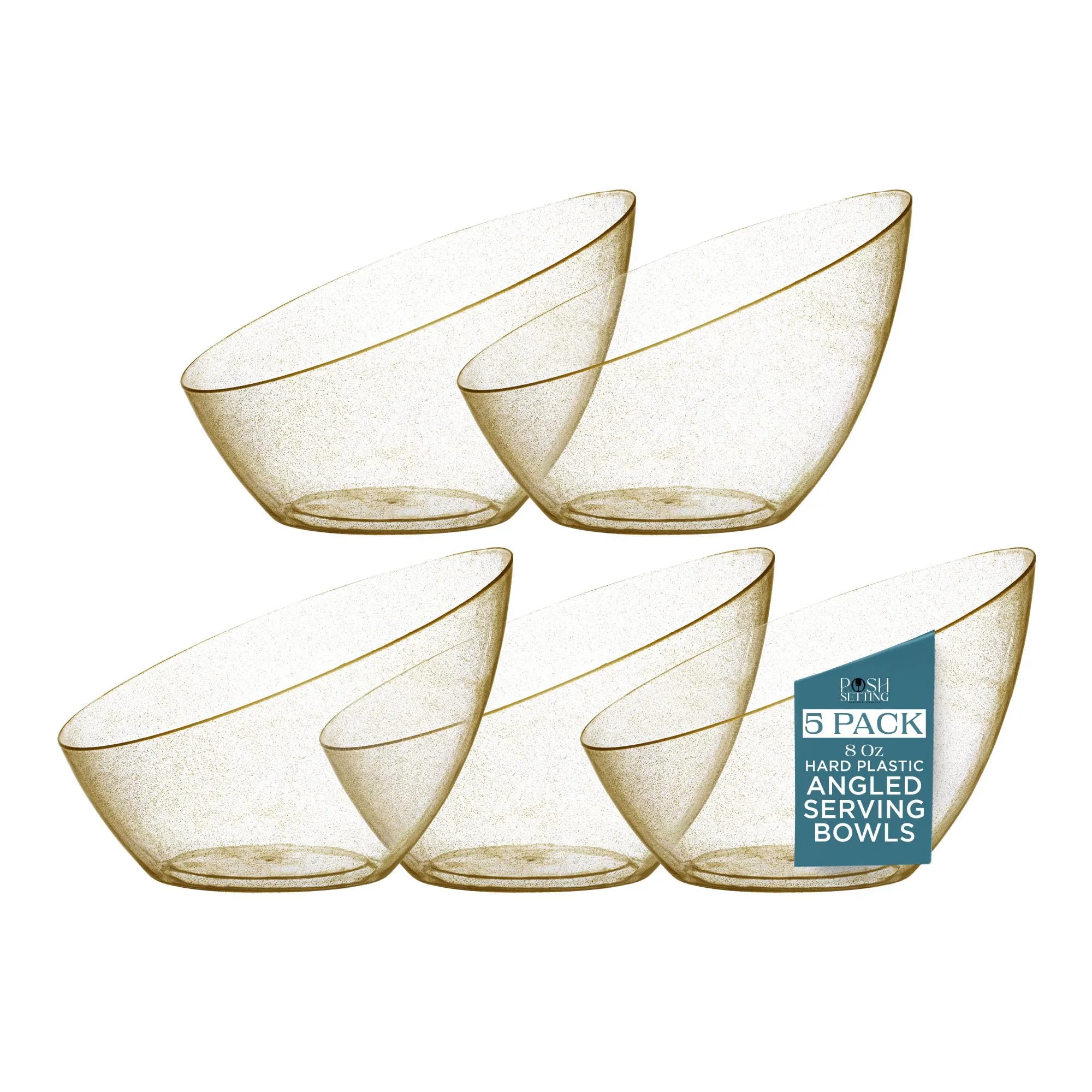 Elegant Angled Plastic Serving Bowls