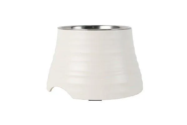 Elevated Ripple Dog Bowl - White