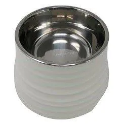 Elevated Ripple Dog Bowl - White