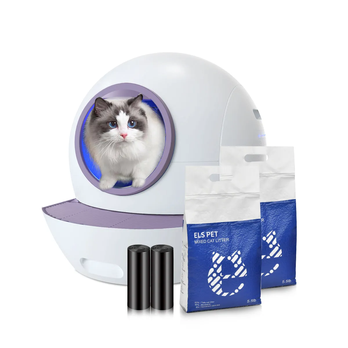 Els Pet Spaceship Self Cleaning Litter Box Clean Bundle