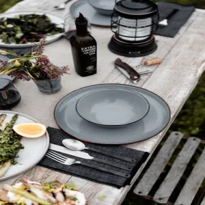 Enamel Bowl Set In Slate Grey - Set Of Two Bowls