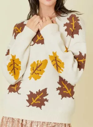 Fall Leaves Crew Neck Sweater