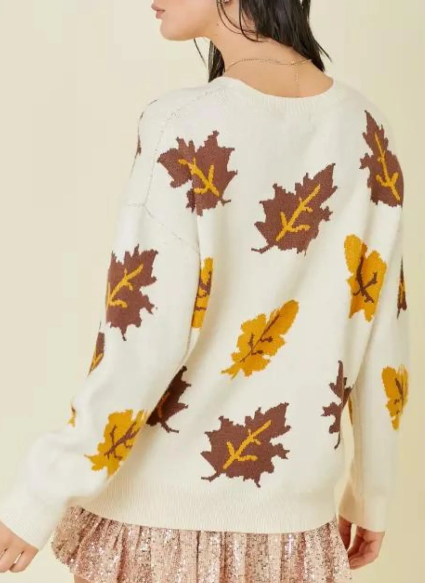 Fall Leaves Crew Neck Sweater