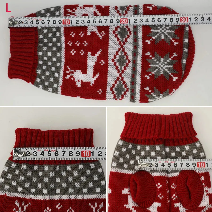 Festive Pet Sweaters for Dogs and Cats - Maroon Elk Design