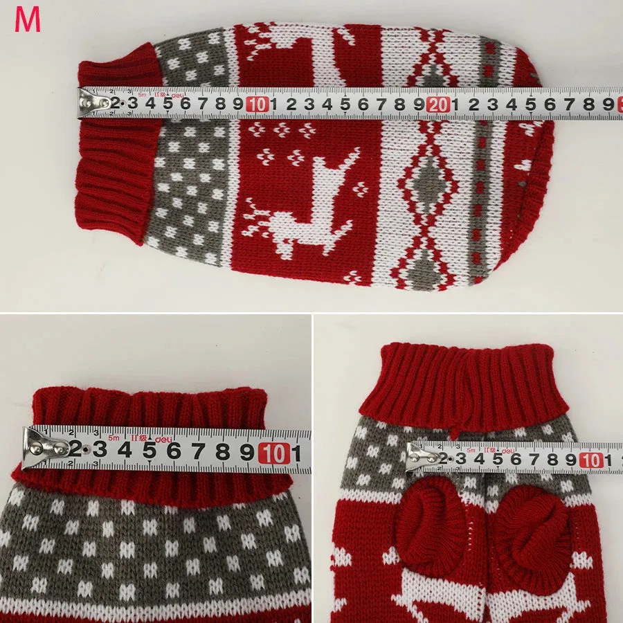 Festive Pet Sweaters for Dogs and Cats - Maroon Elk Design