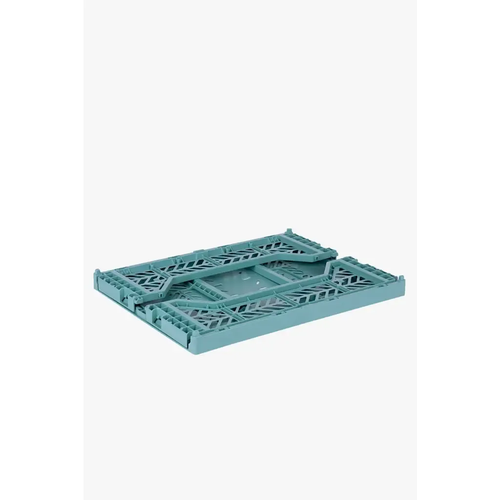 Foldable Storage Bins, Plastic Crate for Storage, Collapsible Crate, Utility Stackable Box Medium Teal