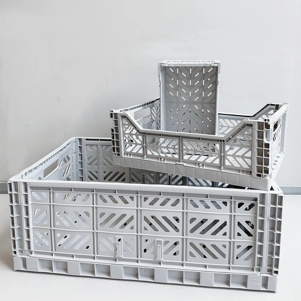 Folding Crates Grey