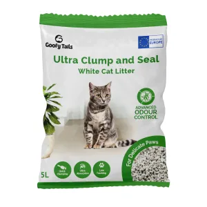 Goofy Tails Unscented White Bentonite Clumping Cat Litter for Cats and Kittens