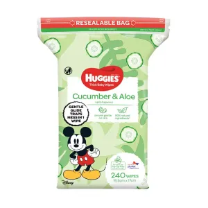 Huggies Baby Wipes Cucumber & Aloe (240 Wipes)