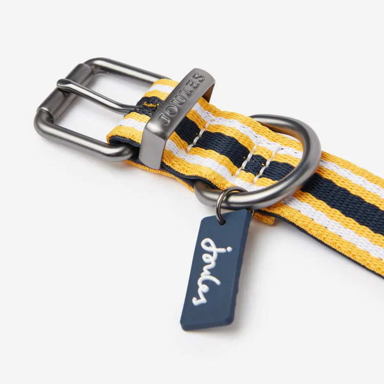 Joules Coastal Dog Collar - Yellow Stripe