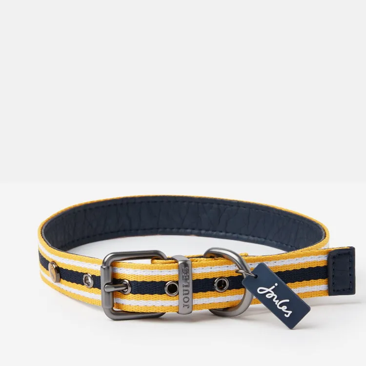 Joules Coastal Dog Collar - Yellow Stripe