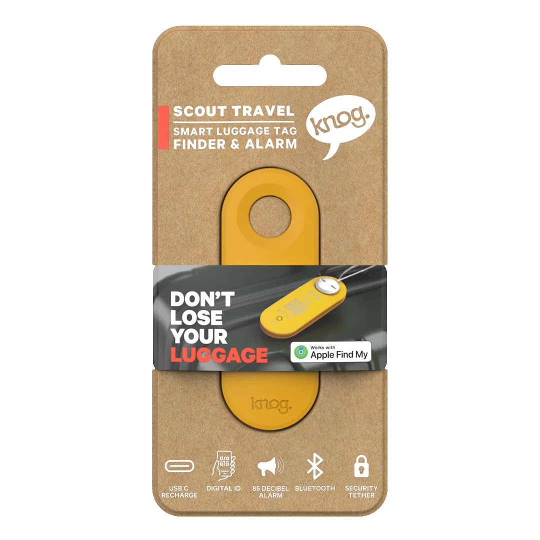 KNOG - Scout Travel Smart Luggage Tag with Tracker - Yellow