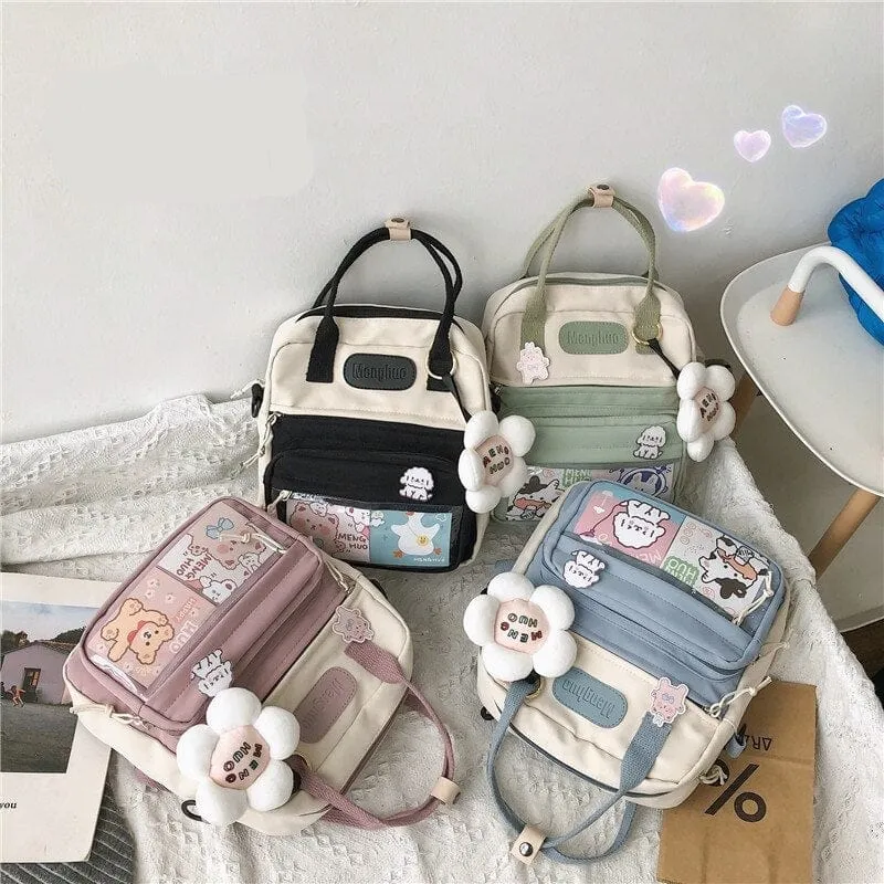 Korean Style Kawaii Backpack/Shoulder Bag (with accessories)