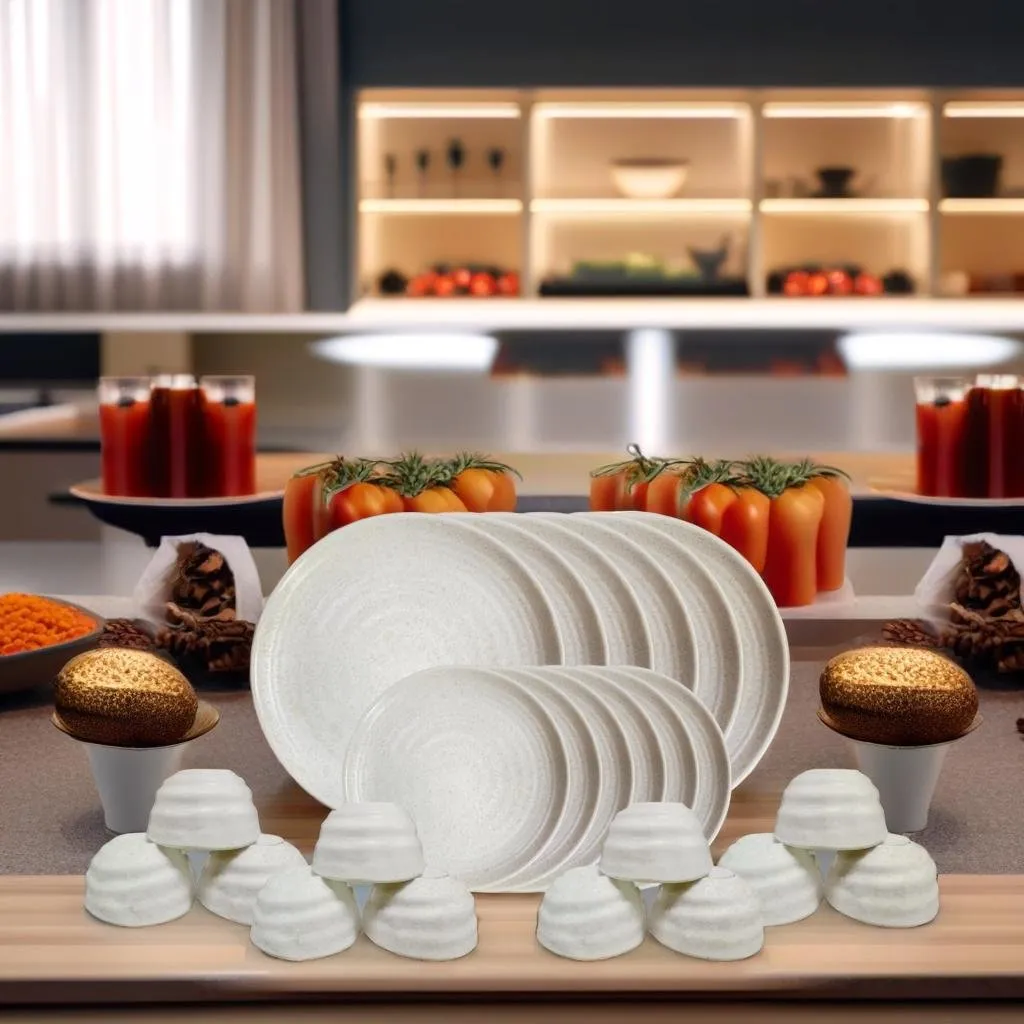 Limited Edition Melamine Dinner set of 24 Pieces (Marble)