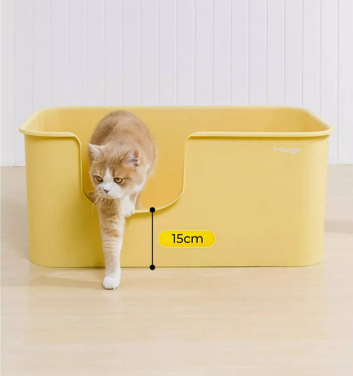 Macaron Cream Extra Large High-quality Open Cat Litter Box with Litter Mat