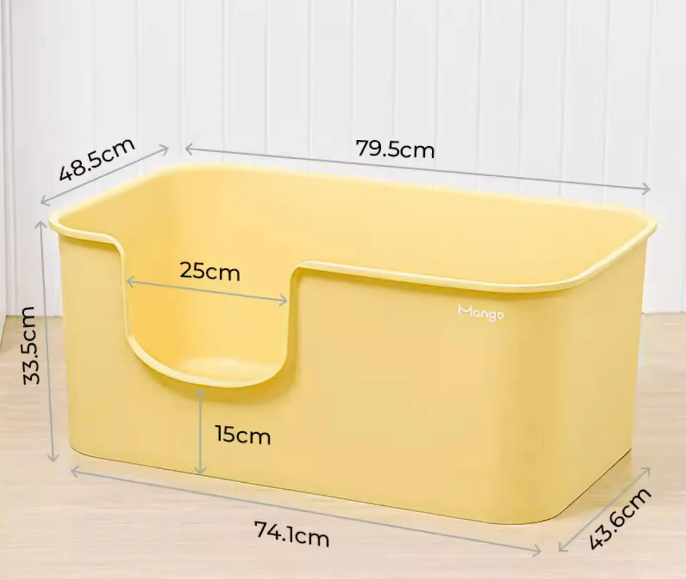 Macaron Cream Extra Large High-quality Open Cat Litter Box with Litter Mat