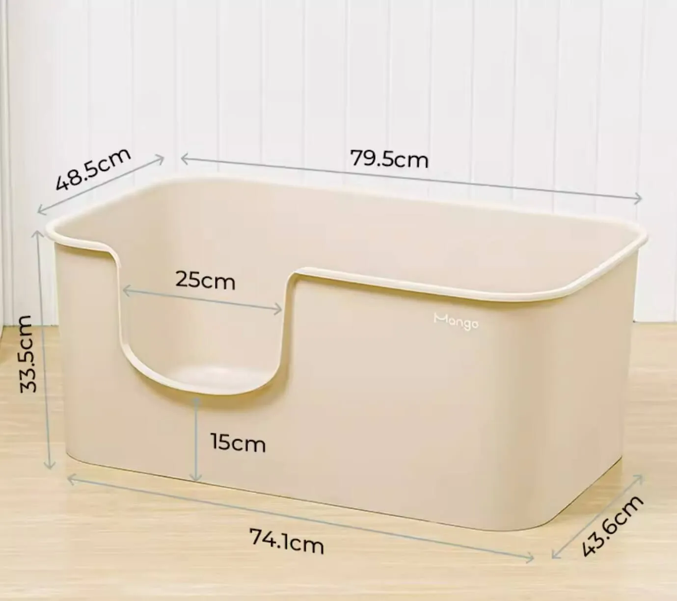 Macaron Cream Extra Large High-quality Open Cat Litter Box with Litter Mat