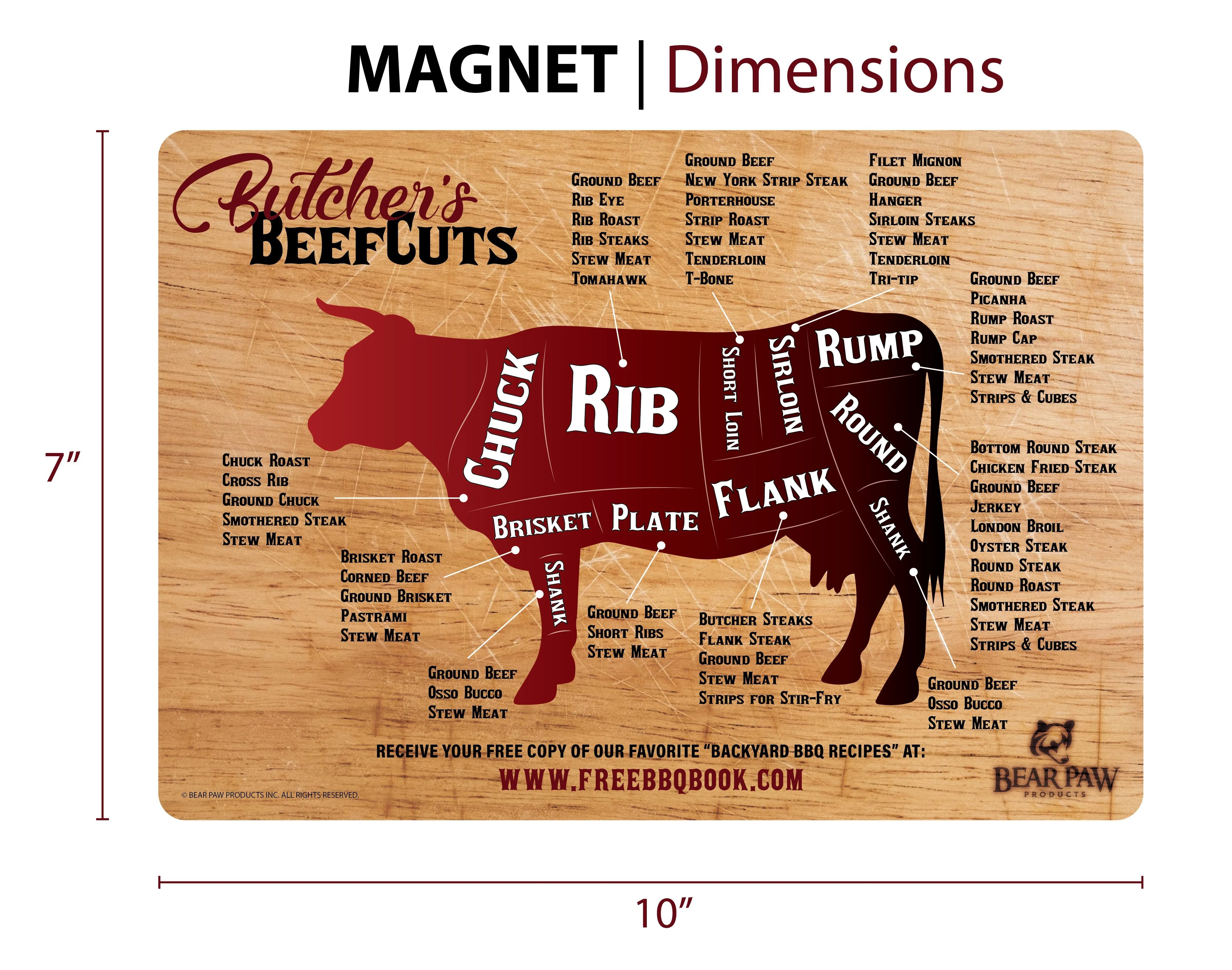 Meat Cuts Magnet - Beef