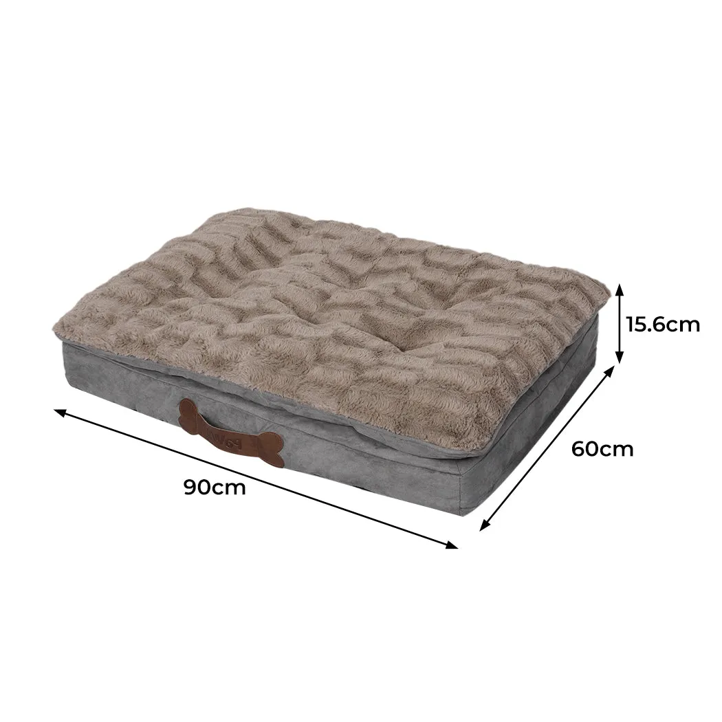 MEDIUM Dog Beds Calming Pet Removable - Khaki