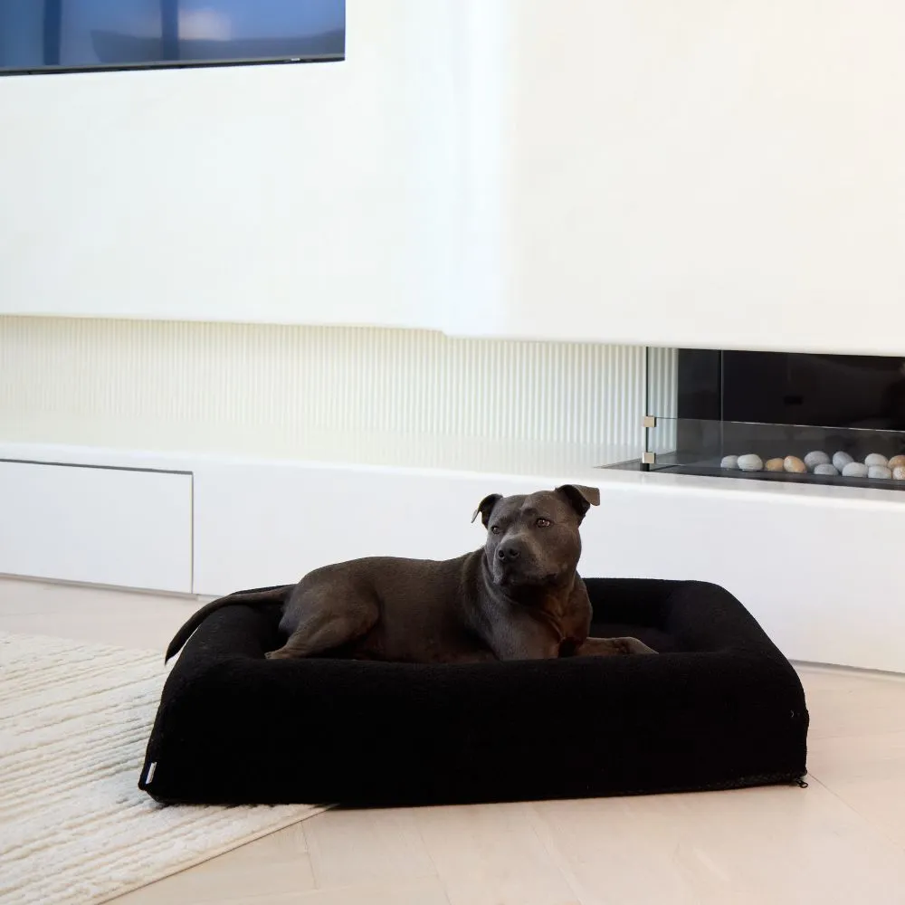 Memory Foam Dog Bed - Polar Fleece Black