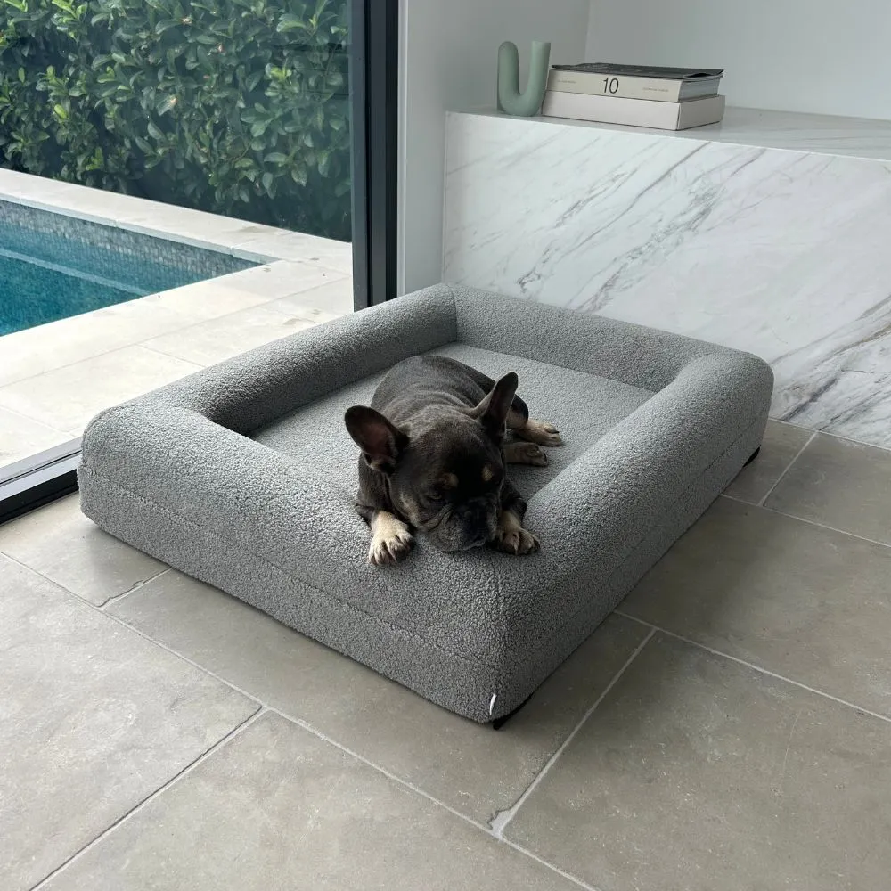 Memory Foam Dog Bed - Polar Fleece Salt Grey