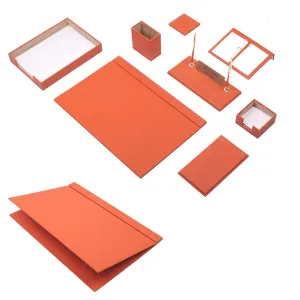 MOOG Leather Desk Set - Single Document Tray- Orange - 10 PCS